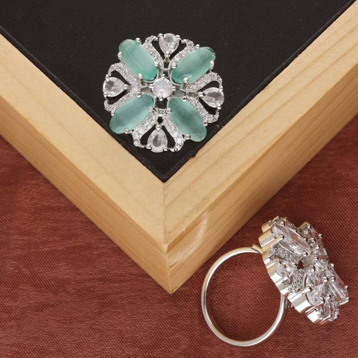 Anti tranish american diamond silver finger ring 271 Wholesale fashion jewelry market in India